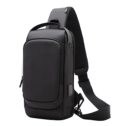 Männer Brustbeutel Mit USB Ladungshafen Mode Reflexion Streifen Crossbody Bags Umhängetasche Tasche von THINCAN