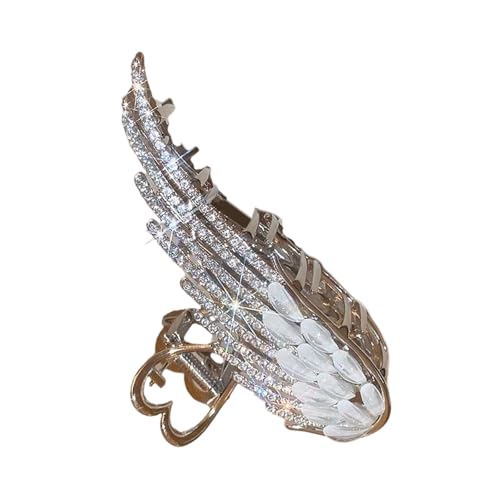 Mehrnutzungshaarklauenclip Mit Herz Und Flügelform Schimmernde Strasssteine ​​Haarkiefer Starker Für Verschiedene Frisuren von THINCAN