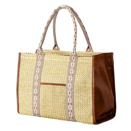 Mode Strohhalmasche Mit Leichtem Design Der Geräumigen Umhängetasche Lässige Handtasche Für Reise Und Freizeitaktivitäten von THINCAN