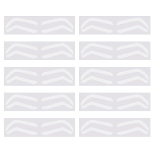 Packung Von 10 Weißen Verstellbaren Augenbrauenschablonen Wasserdichte Wiederverwendbare Aufkleber Für Präzise Symmetrische Make Up Anwendung Wiederverwendbare Augenbrauenformungsvorlagen von THINCAN