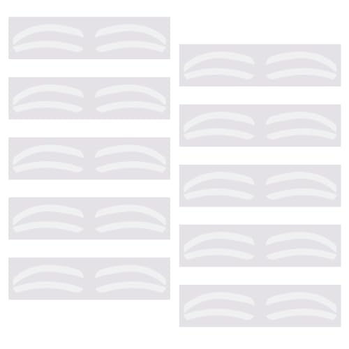 Packung Von 10 Weißen Verstellbaren Augenbrauenschablonen Wasserdichte Wiederverwendbare Aufkleber Für Präzise Symmetrische Make Up Anwendung Wiederverwendbare Augenbrauenformungsvorlagen von THINCAN