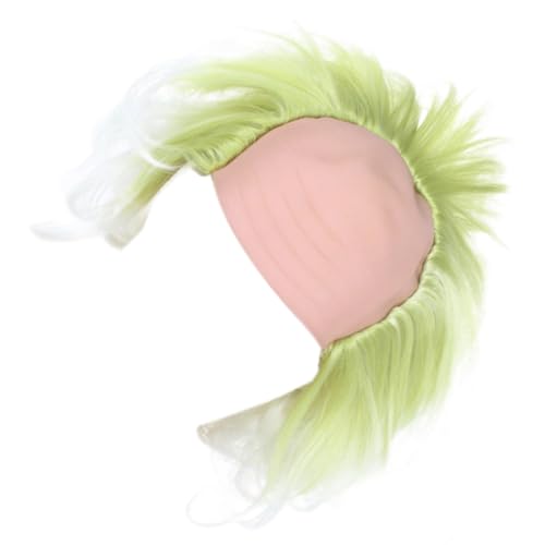 Party Perücken Grüne Perücken Mit Kahlen Caps Halloween Party Cosplay Kostüm Grüne Clown Perücken Kurzes Lockiges Gewonnenes Haar Perücken Geschenke von THINCAN