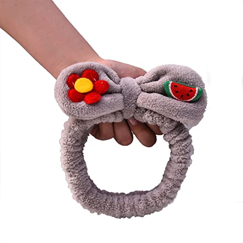 Plüsch Bogenknoten Für Kopfpackungen Süßes Samt Bogen Haarband Elastisches Stirnbänder Für Gesichts Spa Make Up Wassermelon Turban von THINCAN