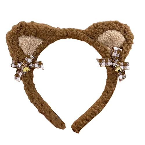 Plüsch Für Katzenohren Haare Reifen Flauschige Kätzchen Ohren Stirnband Mit Bells Themenparty Kopfschmuck Waschen Gesicht Kopfbett von THINCAN