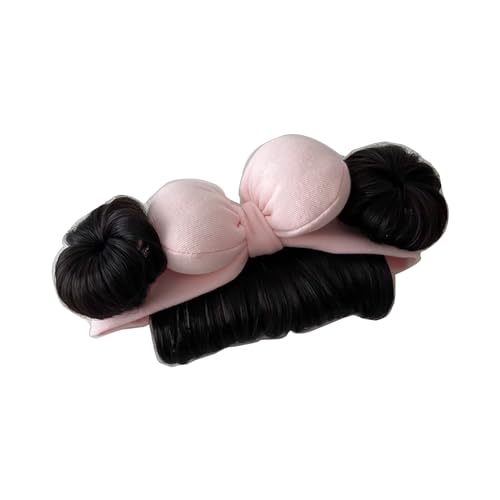 Prinzessin Bun Stirnband Baby Haarzubehör Kleinkinder Perücken Neugeborene Kopfbedeckung Schöne Mädchen Bowknot Kopfschmuck von THINCAN