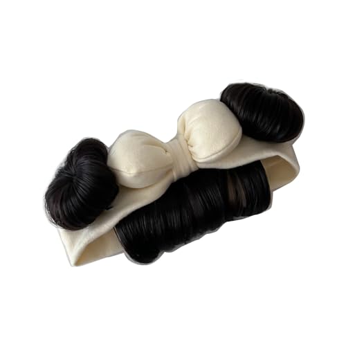 Prinzessin Bun Stirnband Baby Haarzubehör Kleinkinder Perücken Neugeborene Kopfbedeckung Schöne Mädchen Bowknot Kopfschmuck von THINCAN
