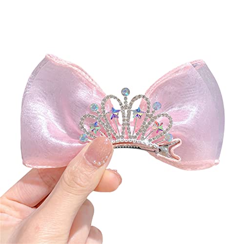 Prinzessin Kronhaarclip Für Mädchen Bögen Haarclip Bögen Barrette Bowtie Haare Clip Prinzessin Kronen Haar Bögen Haarnadel von THINCAN