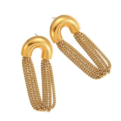 Raffinierte Schicht Drop Ohrringe Mit Fransendetail Edelstahlschmuck Für Frauen Geschenkideen Party Hochzeit Formelle Veranstaltung Ohrringe von THINCAN