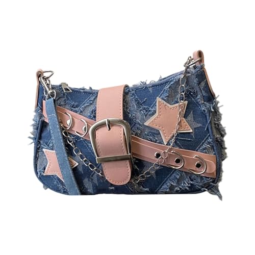 Retro Umhängetasche Elegante Handtasche Unterarmtaschen Mit Sternmuster Für Frauen Und Mädchen Punk Styles Crossbody Geldbörse Kompakte Mode Geldbeutel von THINCAN