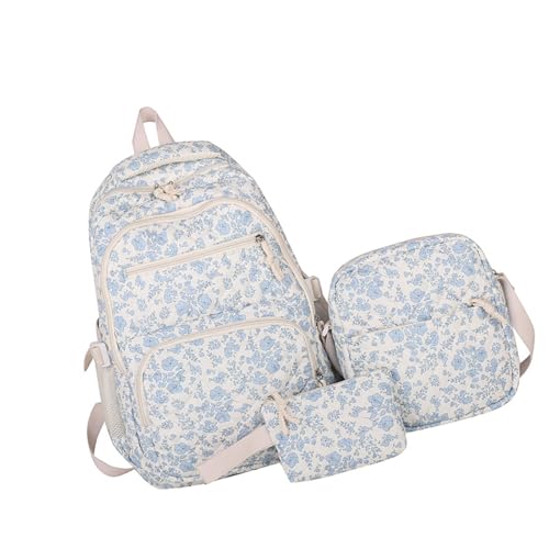 Rucksäcke Für Girl 3PCS Kids Kinder Teen School Rucksack Mit Umhängetaschen Bleistiftbeutel Set Schöne Büchertaschen Reise Rucksäcke Mit Schulter von THINCAN