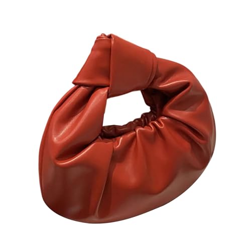 Rumpfte Handtaschen Umhängetasche Frauen Hoboes Toted Bag Leder Klumpen Geldbörsen Knotted Oberen Mit Reißverschluss Verschluss Oberem Für Frauen von THINCAN