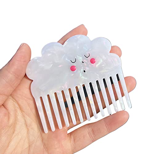 Schöne Haarklaue Nicht Schlupfhaar Barrettes Für Kinder Süße Weiße Wolkenform Haarnadeln Und Tragbarer Spiegel von THINCAN