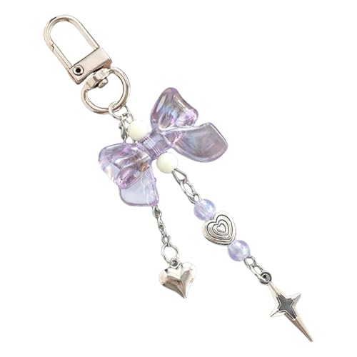 Schöne Star Heart Bows Schlüsselbund Ästhetischer Schlüsselbund Zubehör Autoschlüsselringe Geldbeutel Handtasche Rucksackbeutel Reiz Für Ästhetische Accessoires Frauen von THINCAN