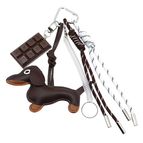 Schöner Schokoladenschlüsselring PU Keychain Kreative Auto Kettenkette Wurst Hund Schlüsselringe Hängende Ornamente Tasche Charme Für Frau von THINCAN
