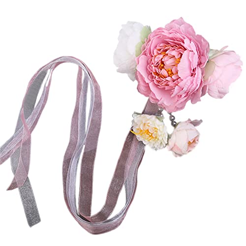 Seidenblume Haarclip Tang Dynastie Kostüm Haarschmuck Mit Langem Band Mit Seiden Pfingstrosen Chinesische Accessoires von THINCAN