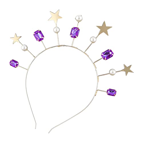 Shining Pearl Decor Hair Hoop Legierung Stirnband Mit Legiersterndekoration Hochzeitsfeier Frauen Styling Kopfbedeckung von THINCAN