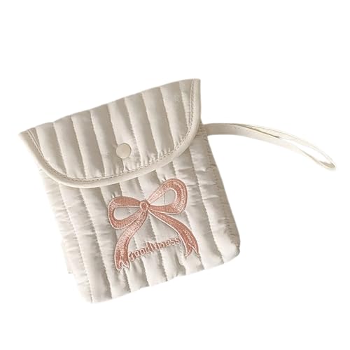 Stilvolle Baumwollpolyester Periode Essentielle Tasche Mit Dekorativen Bögen Design Kompakte Kosmetik Organisiert Für Frauen Girls Stilvolle Periode Essentieller Organizer von THINCAN