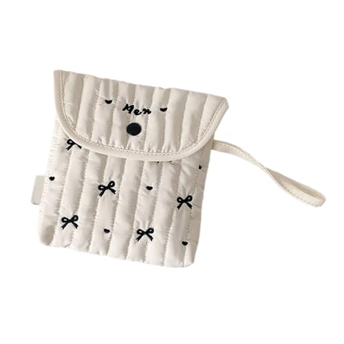 Stilvolle Baumwollpolyester Periode Essentielle Tasche Mit Dekorativen Bögen Design Kompakte Kosmetik Organisiert Für Frauen Girls Stilvolle Periode Essentieller Organizer von THINCAN