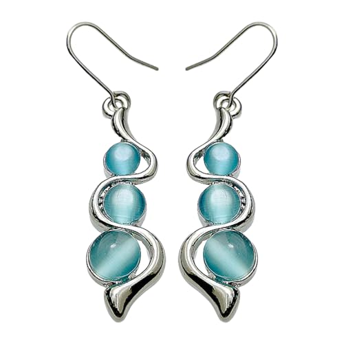 Stilvolle Wellendesigns Ohrringe Mit Naturstein Bequeme Und Robuste Materialien Für Zeit Verwenden Verschleiß Trendiger Frauenschmuck von THINCAN