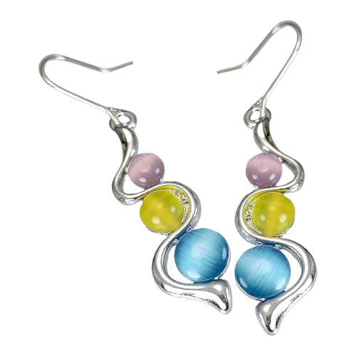 Stilvolle Wellendesigns Ohrringe Mit Naturstein Bequeme Und Robuste Materialien Für Zeit Verwenden Verschleiß Trendiger Frauenschmuck von THINCAN