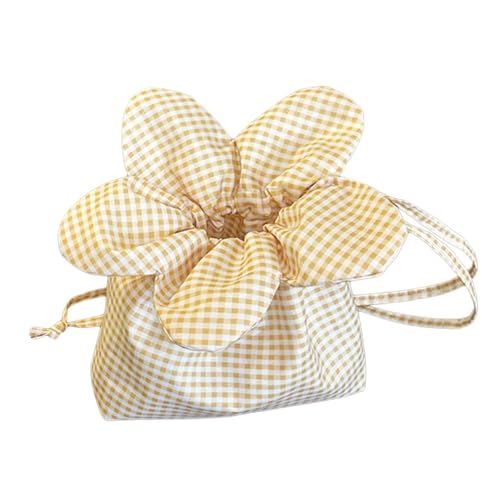 Stilvoller Kordelstring Verschluss Eimerbeutel Cross Body Umhängetasche Mit Kariertem Design Leichter Praktisch Für Den Täglichen Gebrauch Casual Drawschnall Kordelschnüre Eimer von THINCAN