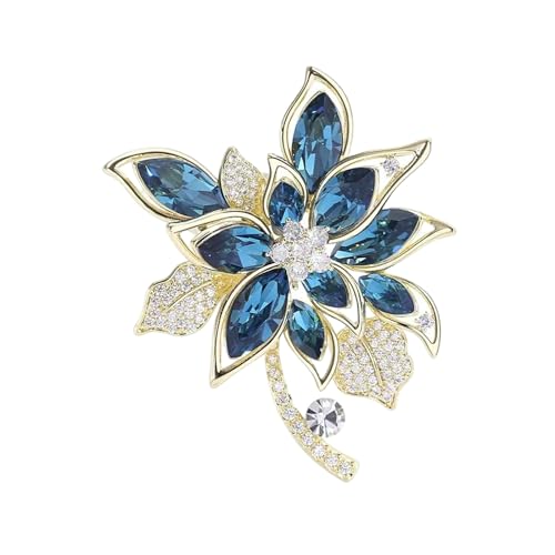 Stilvoller Kristallblumenschmuck Pin Sturdy Refoloration Proof Kirsite Perfekt Für Mode Enthusiasten Und Sammler Eleganter Blumenbrosche Schmuck von THINCAN
