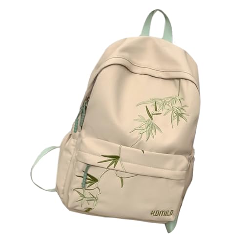 Student Schulrucksack Frau Große Kapazität Laptop Rucksack Mann Casual Daypacks Asiatischer Bambus Rucksack Reiserucksack von THINCAN