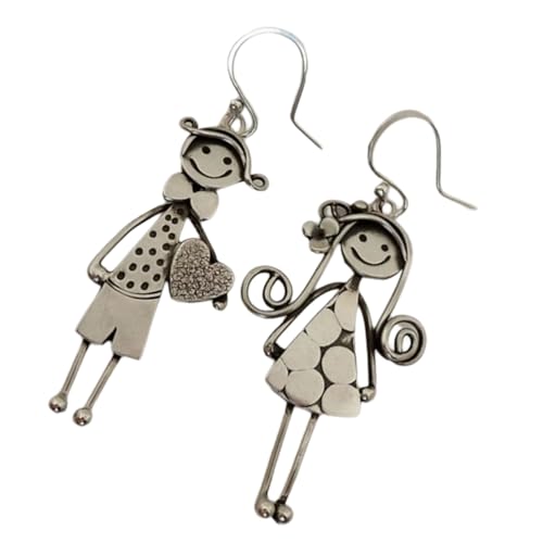 Stylish Heart Dangle Ohrringe Für Jungen Mädchen Robuste Legierungsmaterialien Für Geburtstage Urlaub Herz Anhänger Ohrringe von THINCAN