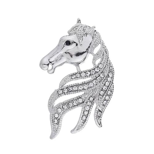Stylish Horse Head Brosche Retro Zodiacs Design Elegantes Legierungszeichen Accessoire Für Frauen Modegarderobe Upgrade Einzigartiger Pferdedesign Pin von THINCAN