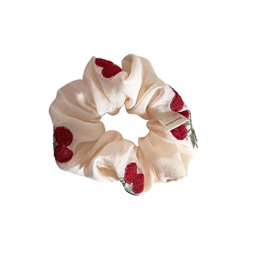 Süße Stickerei Haar Krawatte Elastische Scrunchie Dehnbares Haarband Multi Use Ponytailhalter Armband Für Frauen Mädchen Haarkrawatte von THINCAN