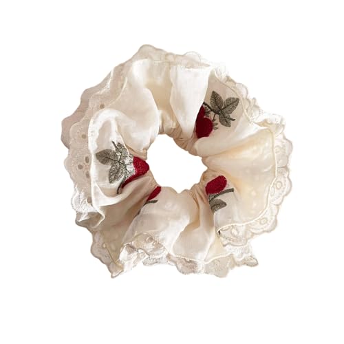 Süße Stickerei Haar Krawatte Elastische Scrunchie Dehnbares Haarband Multi Use Ponytailhalter Armband Für Frauen Mädchen Haarkrawatte von THINCAN