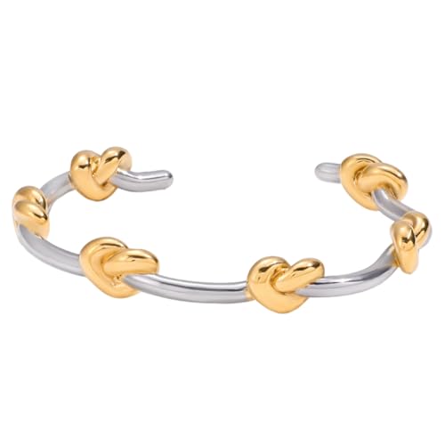 Symbolischer Knoten Edelstahlarmband Einstellbarer Öffnungsgelenkschmuck Für Frauen Männer Trendy Accessoire Minimalist Edelstahlschmuck von THINCAN