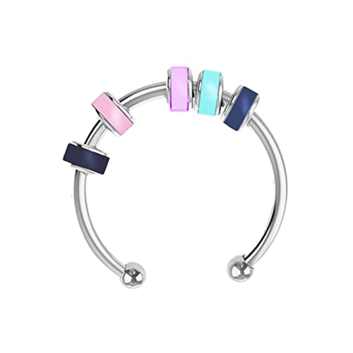 THINCAN 1/3pcs Zarte Ringe Für Frauen Männer Zappelnde Spinner Bunte Perlenringe Verstellbare Stapel Sorge Ringe von THINCAN
