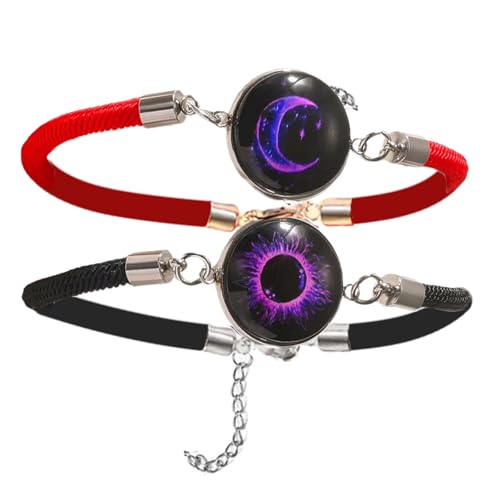 THINCAN 1 Paar Einzigartiges Muster Leuchtet Armband Weiche Leder Armbänder Party Armbänder Charme Armbänder Für Paar Vorhanden von THINCAN