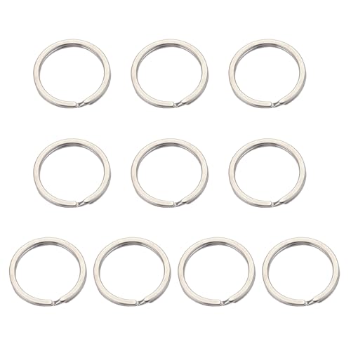THINCAN 10pcs/Set Edelstahlschlüsselkreise Schlüsselbund Metall Doppelringe Schlüsselringe Hängende Ringe von THINCAN