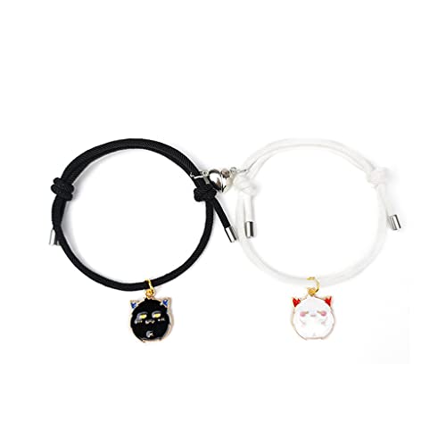 THINCAN 2pcs Halloween Liebe Paar Armband Magnete Um Freundinnen Handseile Schmuck Verstellbares Seilgeflecht Band Armband Matching Paar Armbänder Herz Fernstrecken Für Freund Und Freundin von THINCAN