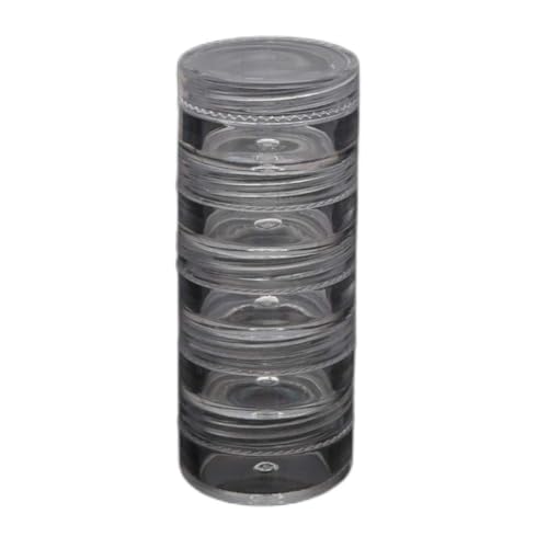 THINCAN 5 Slot Clear Round Storage Gläser Kunsthandwerk Accessoire Box Schmuck Perlen Nähpillen Behälterhalter von THINCAN