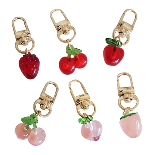 6pcs Einzigartige Obstschlüsselkäse Mode Telefon Anhänger Obstschlüssel Anhänger Harz Textur Für Mädchen Frau Mode Liebhaber von THINCAN
