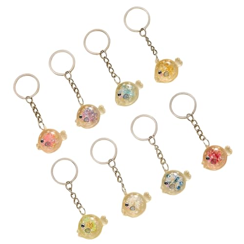 THINCAN 8pcs Leuchten Dunklen Pufferfisch Schlüsselanschlüsse Noctilucent Schlüsselbund Set Pufferfisch Silikon Schlüsselringe Für Einfache Fund von THINCAN