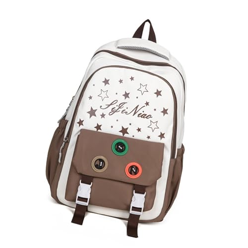 Ästhetischer Rucksack Für Mädchen Primary Rucksack Korean Styles Freizeitpacks Travel School Tasche Star Print School Tasche Gelegenheitsdayer Simple Racksack von THINCAN