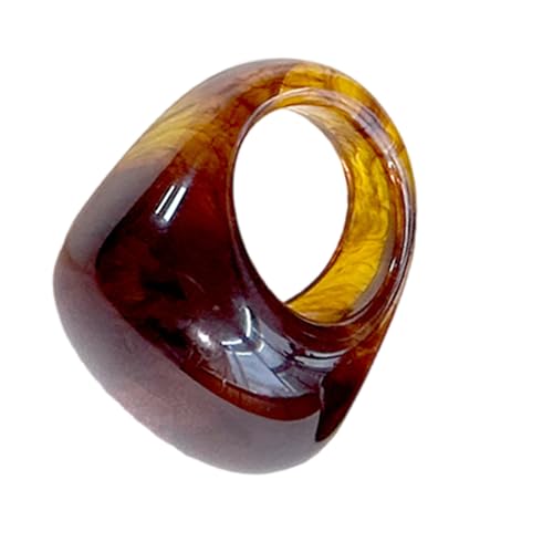 THINCAN Allergie Resistente Retro Harz Schmuck Moderne Geometrische Ringe Robuster Leichter Unisex Geschenk Minimalistischer Harzband Benutzerfreundlicher Acryl Statement von THINCAN