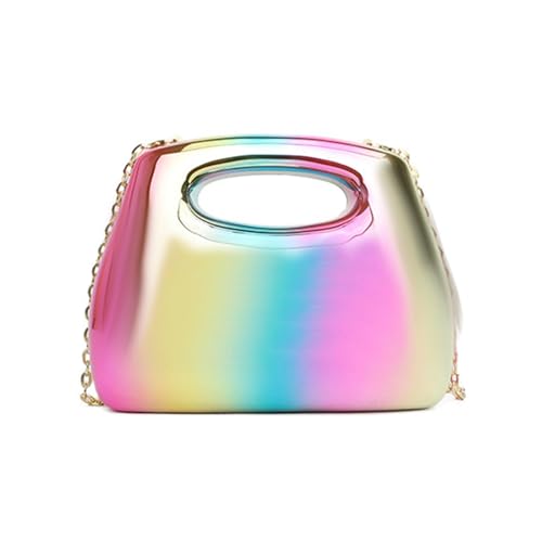 THINCAN Anspruchsvolle Abendhalte Mit Kettendetail Umhängetasche Handtasche Crossbody Geldbörsen Für Hochzeiten Und Prom Event Handgelenk Kettenbeutel von THINCAN