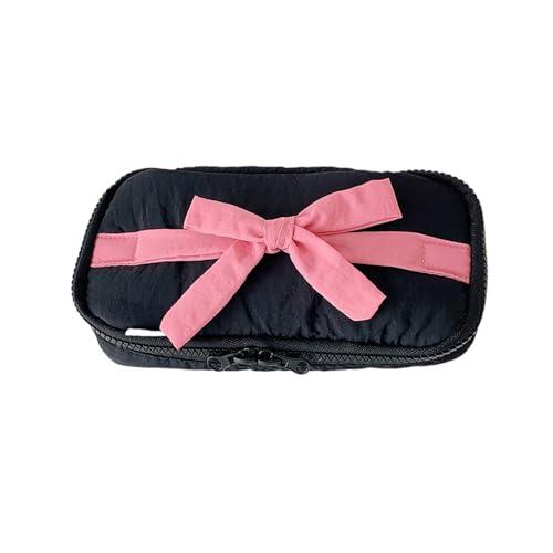 THINCAN BOUDS Pen Bag Schöne Bowknot Bleistift Organisatoren Große Kapazität Bleistiftkoffer Für Radiergummis Marker Schere Aufbewahrungskoffer von THINCAN
