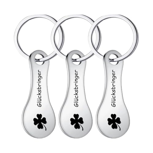 THINCAN Bequemer Einkaufswagen Opener Keyrings Set Von 3 Robusten Edelstahl Abnehmbaren Münzmodell Key Accessoire von THINCAN
