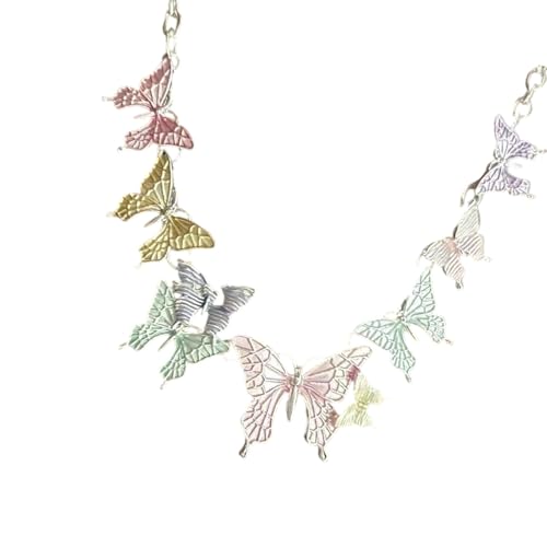 THINCAN Butterfly Anhänger Halskette Zarte Halskette Datum Halshalsschmuck Legierung Textur Perfekt Für Festival Und Modenshows Verstellbarer Schmetterlings Colarbone Kette von THINCAN