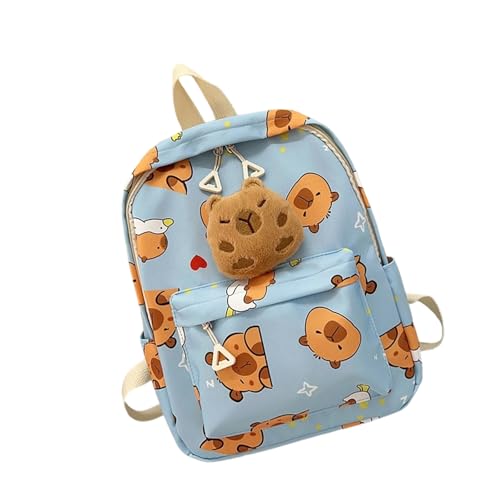 Cartoon Capybara Cartoon Rucksack Für Kinder Zart Und Komfortable Designschule Freizeitpack Für Student Cute Student Rucksack von THINCAN