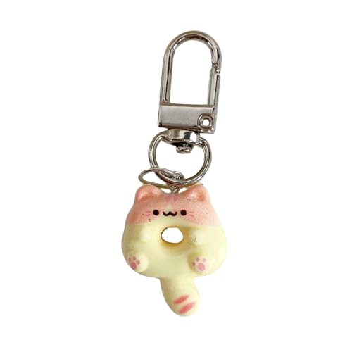 THINCAN Cartoon Katze Form Keychain Rucksack Anhänger Tierschlüsselkette Charme Telefon Ornament Stylish Keyring Schmuck von THINCAN