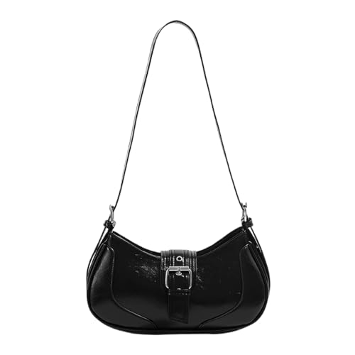 THINCAN Damen Achselhöhlenbeutel Retro PU Leder Umhängetaschen Mit Verstellbarem Riemen Kleine Handtasche Für Modische Outfits Knickleder Ledertasche von THINCAN