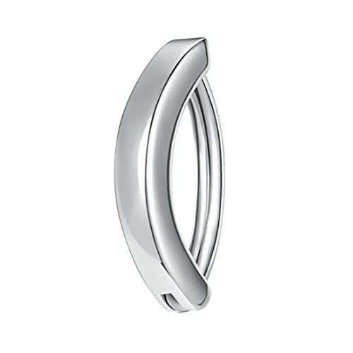 THINCAN Damen Schnappbauchknopf Silber Bauchnabel Langhantel Perforiert Umgekehrt Gebogene Bauchnabel Langhantelkörperschmuck von THINCAN