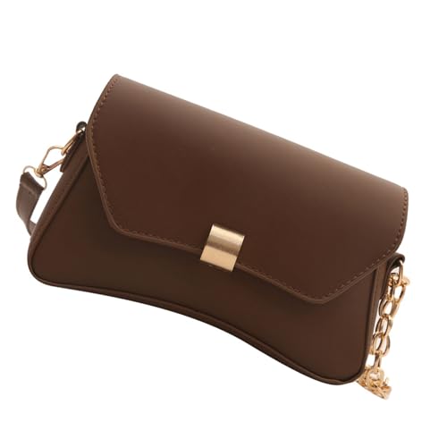 THINCAN Damen Stilvolle Umhängetasche Pendeltasche Unterarm PU Leder Crossbody Stylish Achselhilfe Mode Handtaschen Schulter Für Frauen Mode Achselhaut Kette Handtasche Crossbody von THINCAN